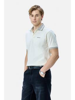 Snitch - White Solid Half Sleeves Regular Casual T-Shirt for Men