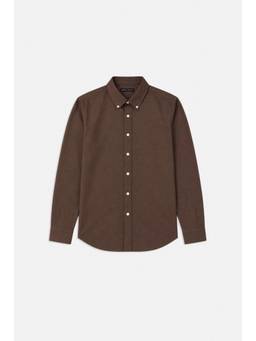Snitch - Brown Solid Full Sleeves Regular Semi Formal Shirt for Men