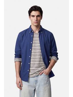 Snitch - Blue Solid Full Sleeves Regular Semi Formal Shirt for Men