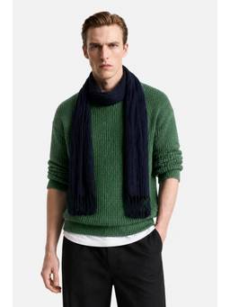 Snitch - Green Textured Full Sleeves Relaxed Casual Sweater for Men