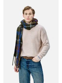Snitch - Cream Self-Design Full Sleeves Boxy Casual Sweater for Men