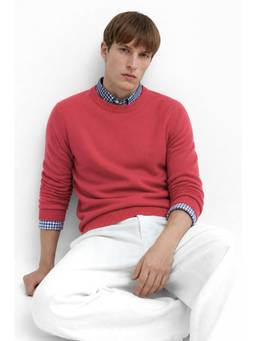 Snitch - Red Solid Full Sleeves Regular Casual Sweater for Men