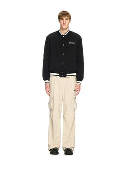 OFF-WHITE - Men's Varsity Jacket - Black and White
