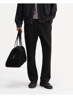 Rare Rabbit - Costo-T-A26 Men Black Solid Relaxed Fit Trackpant