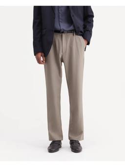 Rare Rabbit - Travel-W-Aw26 Men Dark Beige Plain Wide Leg Trousers