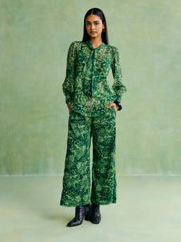 Aarke Ritu Kumar - Women Green Printed Polyester Co-Ord Set