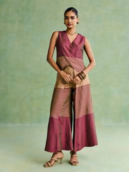 Aarke Ritu Kumar - Women Beige Printed Viscose Blend Co-Ord Set