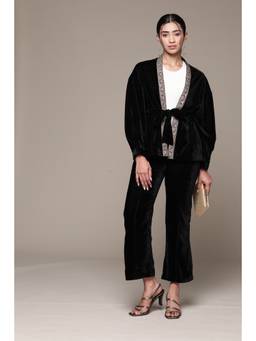 Aarke Ritu Kumar - Women Black Embroidered Polyester Co-Ord Set