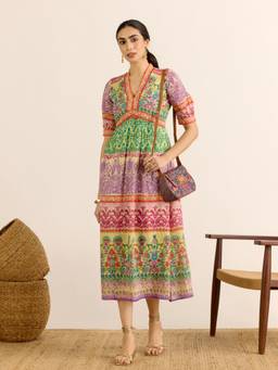 Aarke Ritu Kumar - Women Multi-Color Printed Cotton Dress