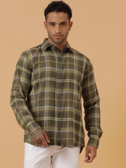 JAVINISHKA - Green Check Cotton Flannel Shirt