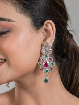 Silk Petalss - Janya Stone Settings Earrings