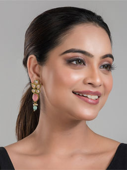 Silk Petalss - Yashvi Kundan Earrings