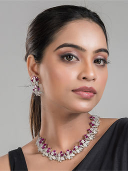Silk Petalss - Ruby Kundan Jewellery Set