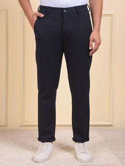 CRIMSOUNE CLUB - Men's Navy Blue Tailored Trousers