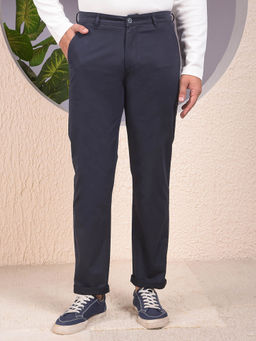CRIMSOUNE CLUB - Men's Navy Blue Straight Trousers