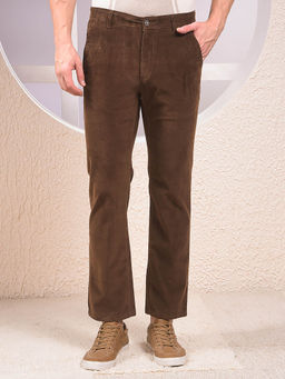 CRIMSOUNE CLUB - Men's Brown Straight Corduroy Trousers