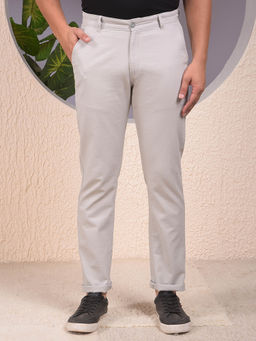 CRIMSOUNE CLUB - Men's Grey Textured Trousers
