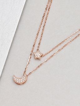 Zavya - Star And Moon 925 Sterling Silver Layered Necklace