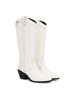 Delize - Women White Vegan Leather Casual Boots