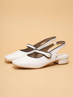 ERIDANI - Women White Luelle Block Heels