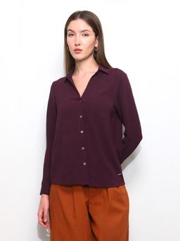 U.S. POLO ASSN. - Purple Textured Shirt for Women