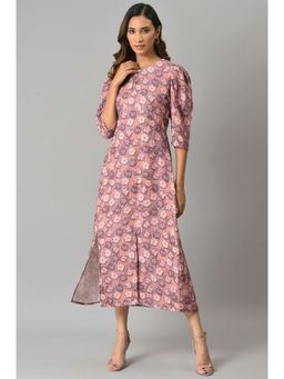 W - Pink Floral Midi Dress