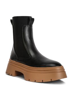 London Rag - Black High Top Chunky Chelsea Boots