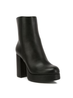London Rag - Beauty Black Heel Platform Ankle Boots In Black