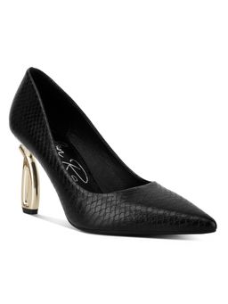 London Rag - Black Snake Print Fantasy Heel Pumps