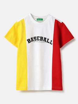 United Colors of Benetton - Multi-Color Regular Fit Colorblock Baseball T-Shirt