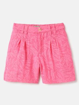United Colors of Benetton - Pink Tropical Burnt Out Regular Fit Casual Shorts