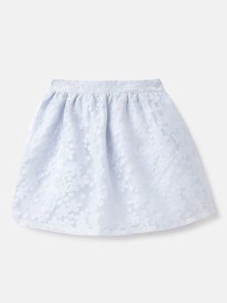 United Colors of Benetton - Blue Burnt Out Floral Regular Fit A-Line Skirt