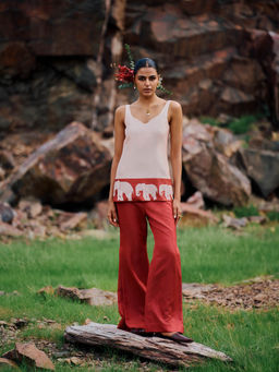 The Whole Nine Yards - Anjana Charu Embroidered Kurta with Flared Pant (Set of 2)