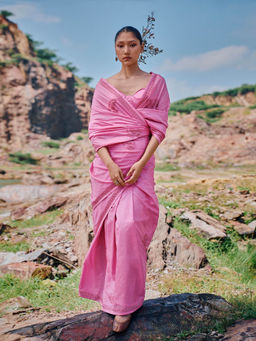 The Whole Nine Yards - Jaapi Embellished Saree with Stitched Blouse