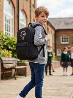 Yelloe - Black Solid School Backpack For Boys