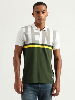 United Colors of Benetton - Mens Regular Fit Polo Collar Color Block T-Shirt