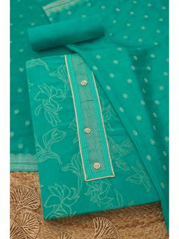 Soch - Blue Silk Unstitched Top With Bottom & Dupatta