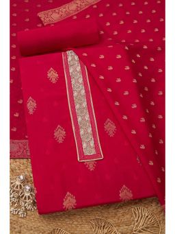 Soch - Pink Crepe Unstitched Top With Bottom & Dupatta