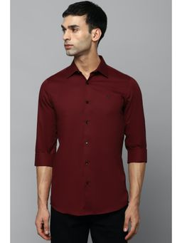 Allen Solly - Men Maroon Full Sleeves Casual Shirt