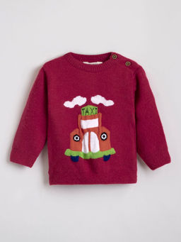 Hopscotch - Car Design Full-Sleeve Cotton Sweater