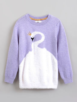 Hopscotch - Swan Knitted Pullover Sweater