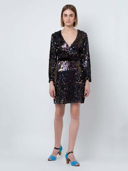 Dodo & Moa - Women Black Embellished Mini Dress