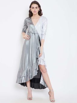 Dodo & Moa - Women Silver Colorblock Midi