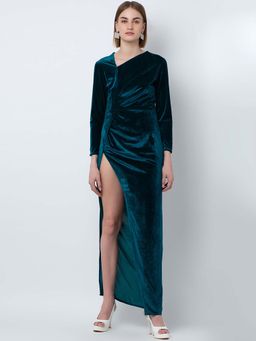 Dodo & Moa - Women Teal Solid Dress