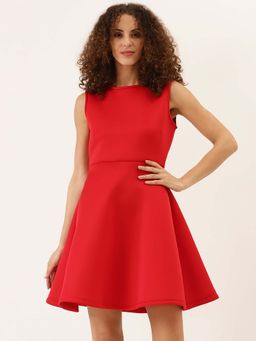 Dodo & Moa - Women Red Solid Mini Dress