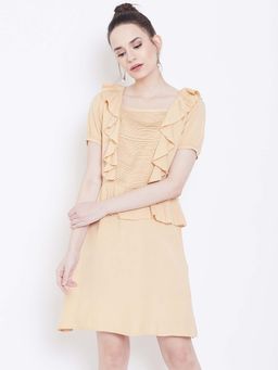 Dodo & Moa - Women Beige Solid Dress