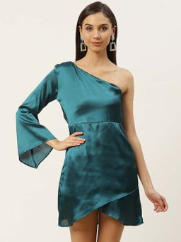Dodo & Moa - Women Teal Solid Dress