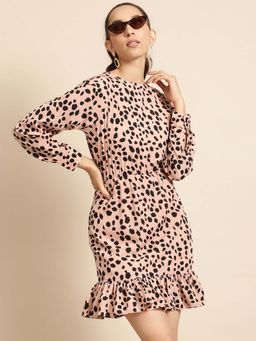 Dodo & Moa - Women Peach Printed Dress