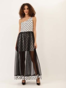 Dodo & Moa - Women White Polka Dots Dress