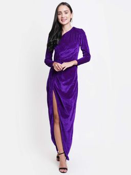 Dodo & Moa - Purple Solid Maxi Dress